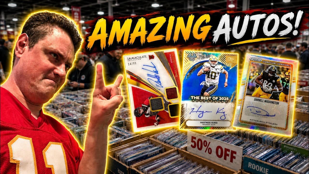 Autographed and numbered sports cards found in dealer bargain bins